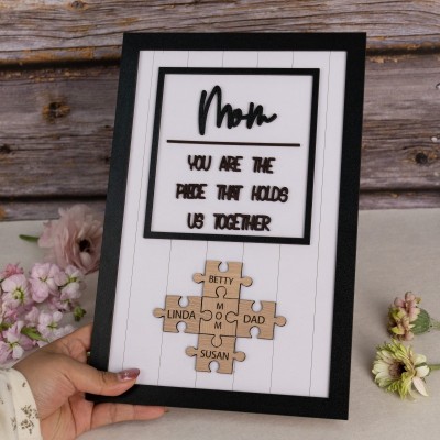 Personalized Mom Puzzle Sign Unique Wood Sign For Mother's Day Gift