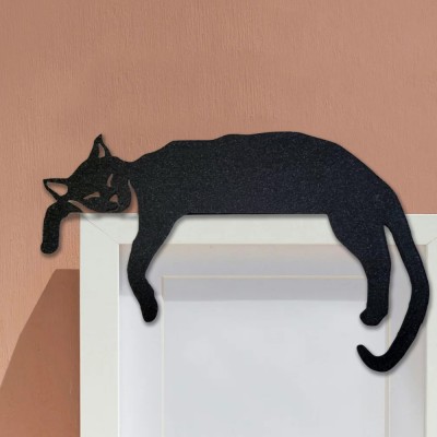 Halloween Black Cat Door Topper Home Decor