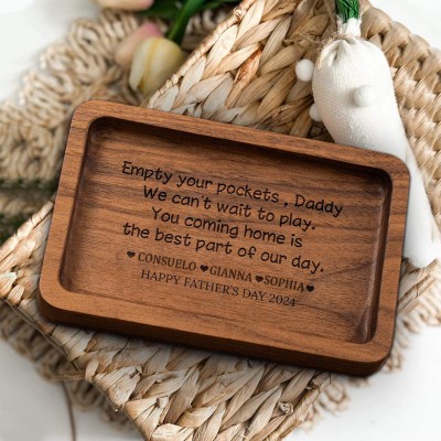 Empty your Pockets Daddy Personalized Valet Tray for Dad Father's Day Gift from Kids