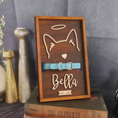 Personalized Loss of Pet Collar Frame Memorial Gift For Pet Lovers