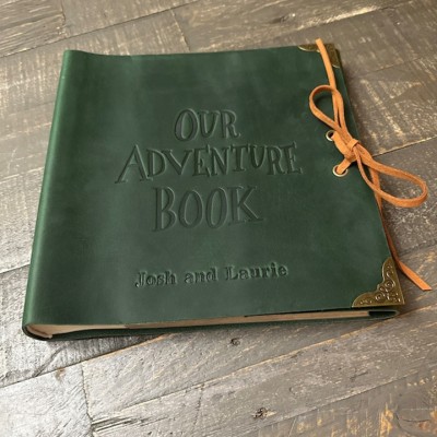 Our Adventure Book Personalized Leather Photo Album Scrapbook For Valentine's Day Anniversary Gift