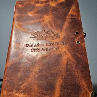 Our Adventure Book Personalized Leather Travel Photo Album For Valentine's Day Anniversary Gift