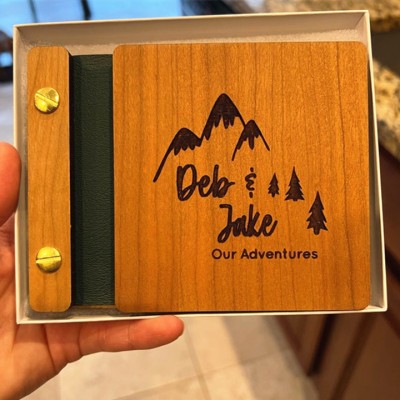 Our Adventure Book Custom Wood Couple Scrapbook For Valentine's Day Anniversary Gift