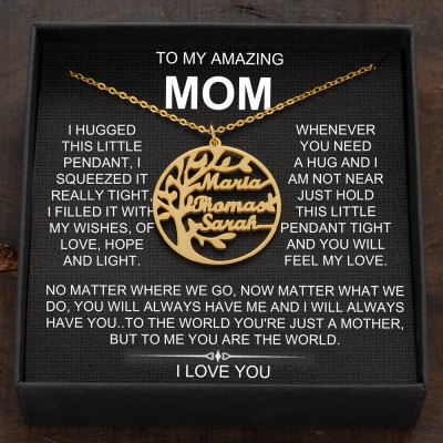 Custom Family Tree Necklaces With Kids Names For Mother's Day Gift Ideas