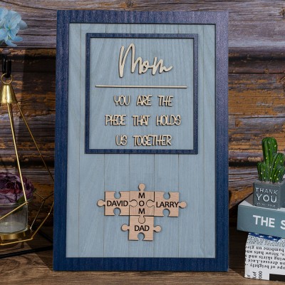 Custom Mom Puzzle Sign with Name Piece That Holds Us Together For Mother's Day Gift Ideas