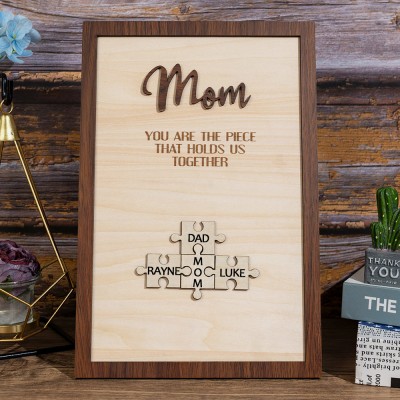 Custom Mom Puzzle Sign with Name Piece That Holds Us Together For Mother's Day Gift Ideas