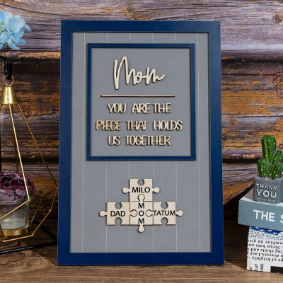 Custom Mom Puzzle Sign with Name Piece That Holds Us Together For Mother's Day Gift Ideas