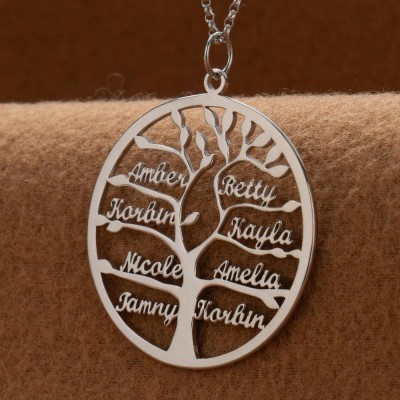 Custom Family Tree Necklaces With Kids Names For Mother's Day Gift Ideas