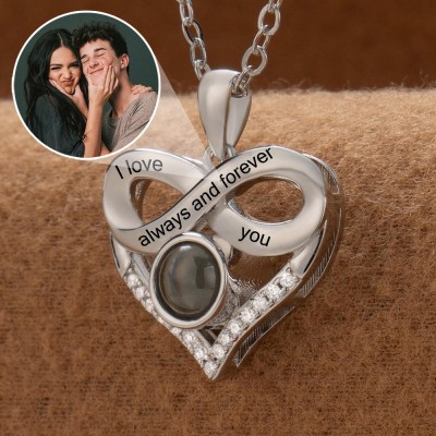 Personalized Heart Projection Necklace for Couple