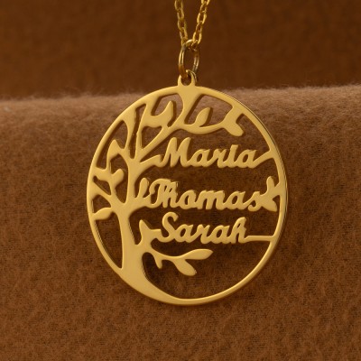 Custom Family Tree Necklaces With Kids Names For Mother's Day Gift Ideas