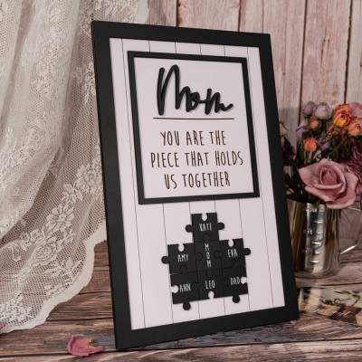 Personalized Mom Puzzle Sign Unique Wood Sign For Mother's Day Gift