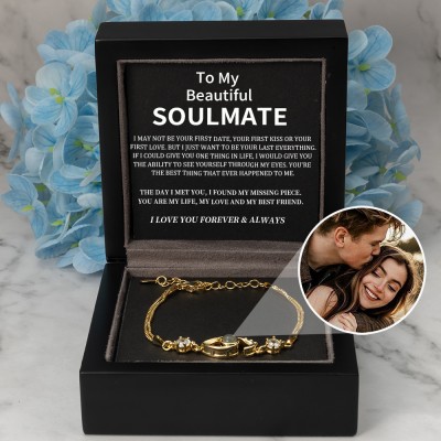 Personalized Photo Projection Bracelet Valentine's Day Gift for Couple