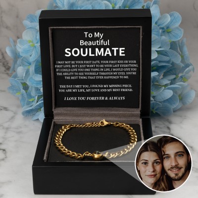 Personalized Photo Projection Bracelet Valentine's Day Gift for Couple