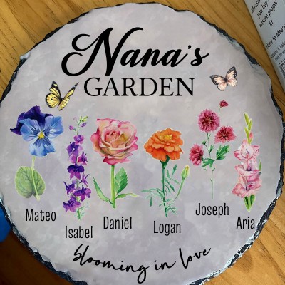 Personalized Nana's Garden Birth Flower Plaque For Mom Grandma Christmas Gift Ideas