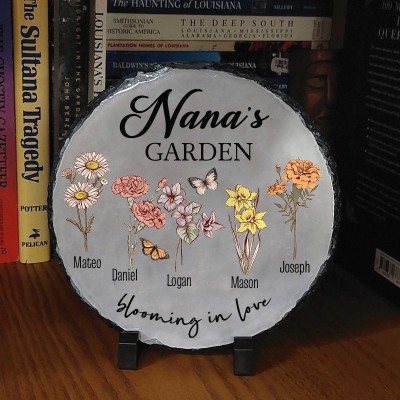 Custom Nana's Garden Birth Month Flower Plaque For Mom Grandma Christmas Gift Ideas