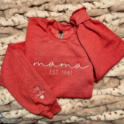 Custom Mama Embroidered Sweatshirt Hoodie Gift Ideas For Christmas Family Gift