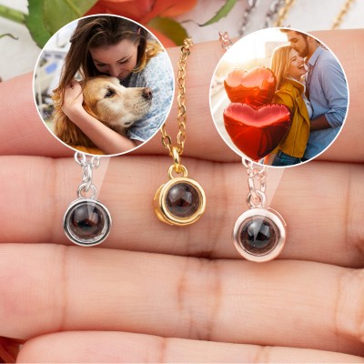 Personalized Photo Projection Charm Necklace For Soulmate Valentine's Day