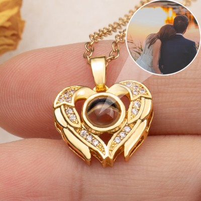 Personalized Photo Projection Charm Necklace For Soulmate Valentine's Day