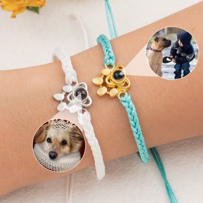 Personalized Pet Memorial Photo Projection Bracelet For Pet Lovers