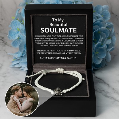 Personalized Rope Memorial Photo Projection Bracelet With Picture Inside Valentine's Day Gifts For Couple