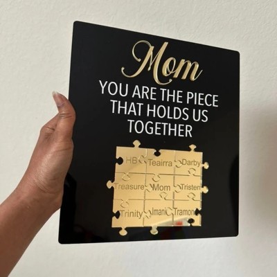 Personalized Mom Puzzle Sign Unique Wood Sign For Mother's Day Gift