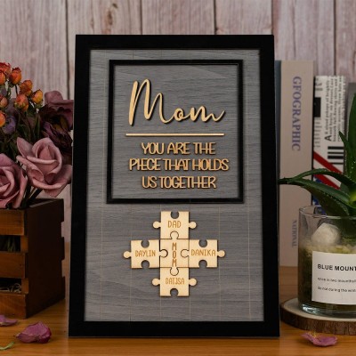 Personalized Mom Puzzle Sign Unique Wood Sign For Mother's Day Gift